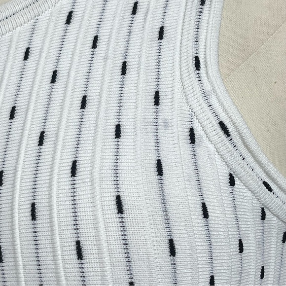 Milly Vertical Dot Flare Dress in Ivory & Black size P 0-2 - Picture 8 of 16